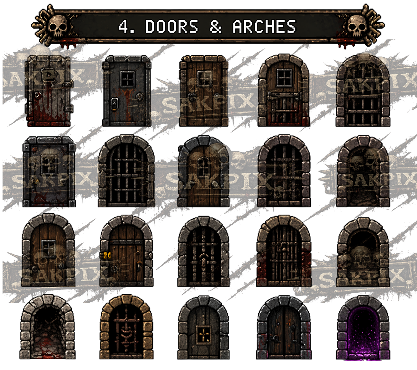 Psychological Horror Dungeon – Pixel Art Asset Pack by SakPix