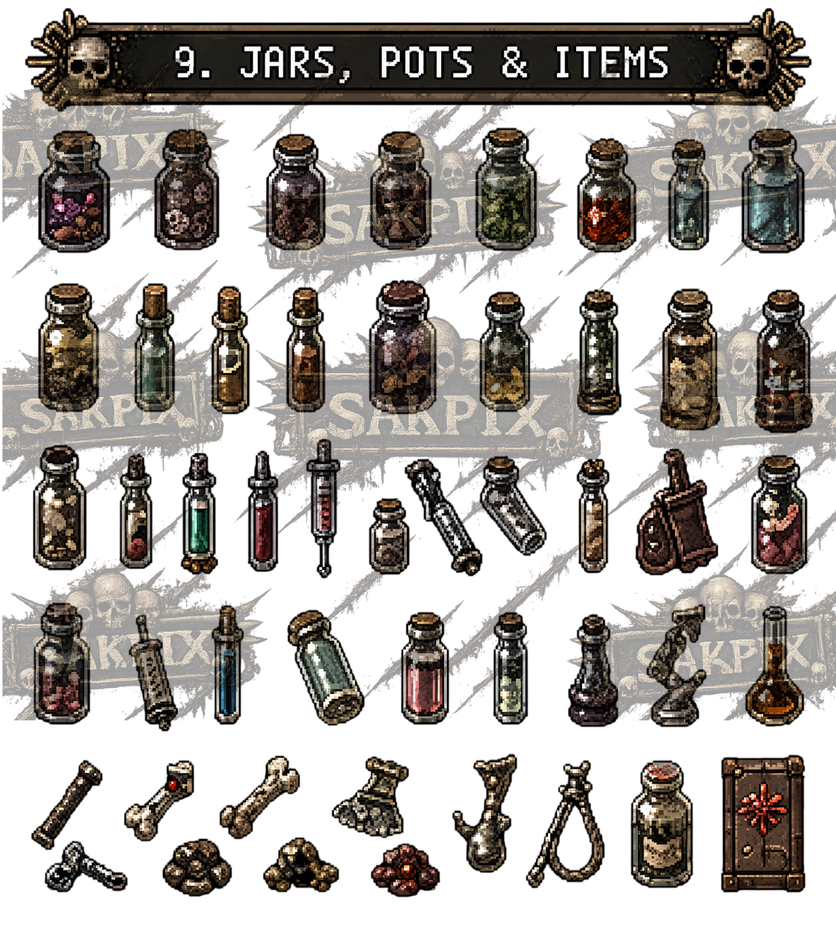 Psychological Horror Dungeon – Pixel Art Asset Pack by SakPix