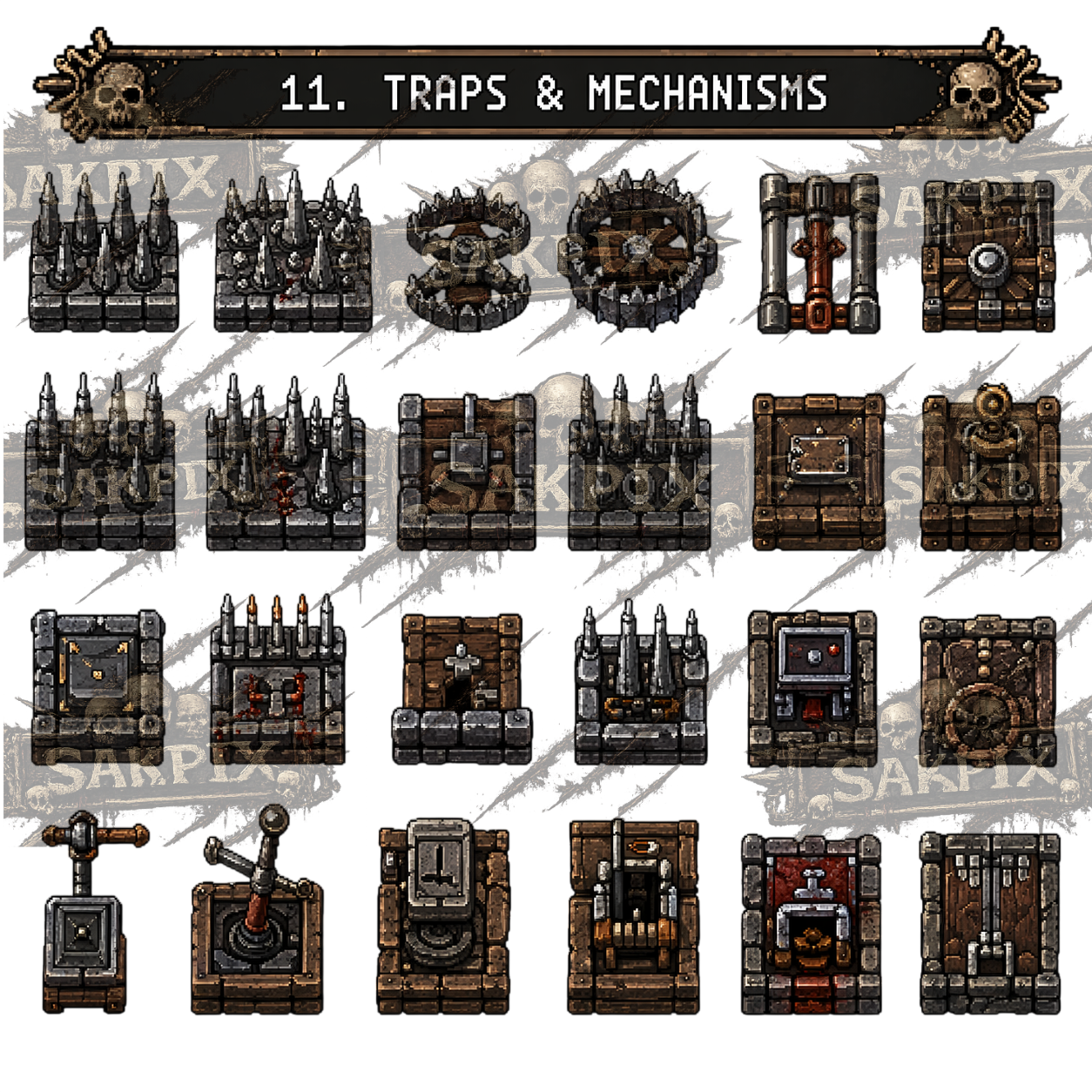 Psychological Horror Dungeon – Pixel Art Asset Pack by SakPix