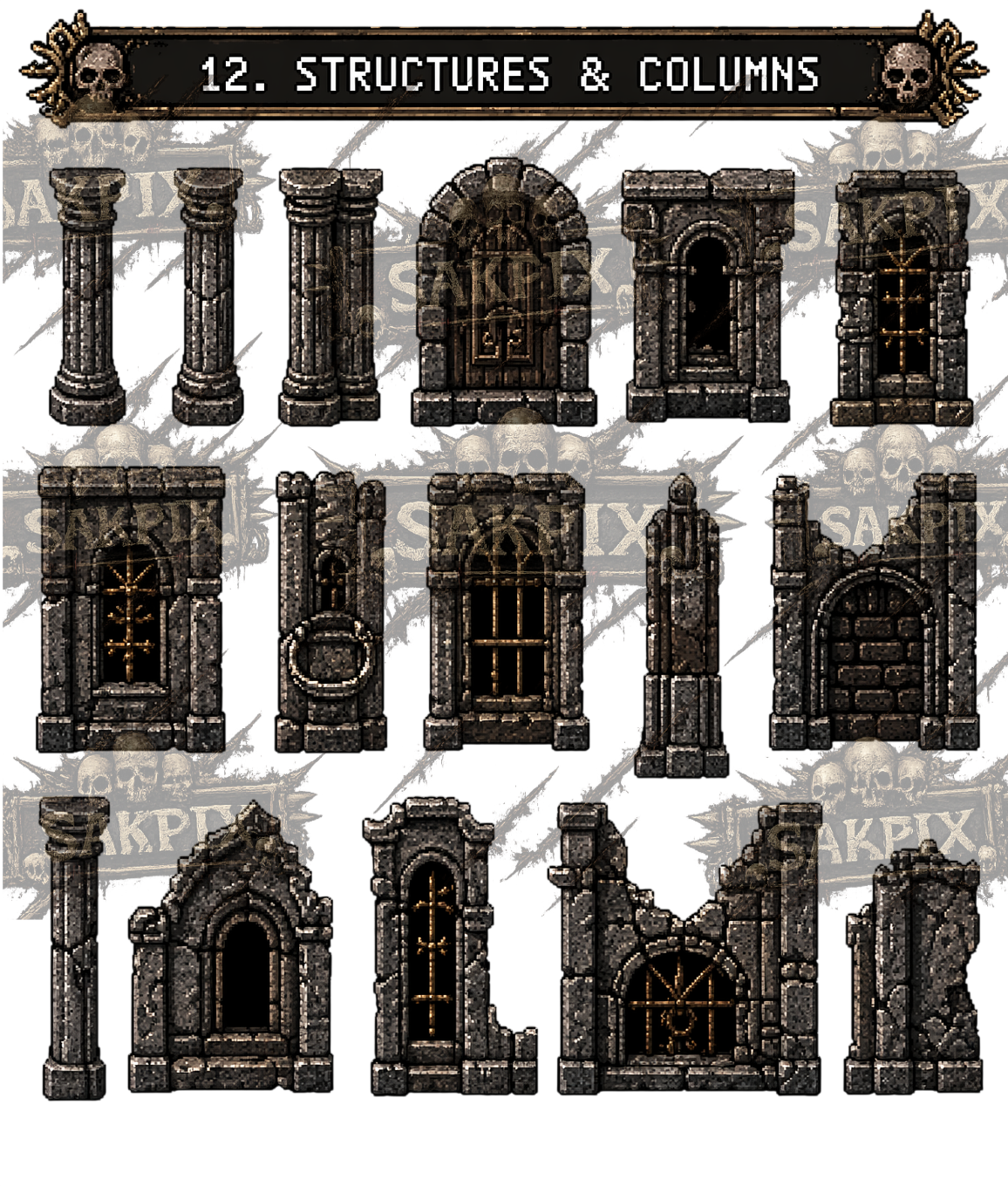 Psychological Horror Dungeon – Pixel Art Asset Pack by SakPix