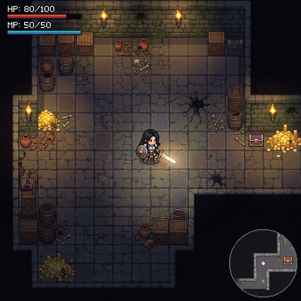 Medieval Fantasy Dungeon & Prison Pixel Art Tileset Pack by Cute SCKR