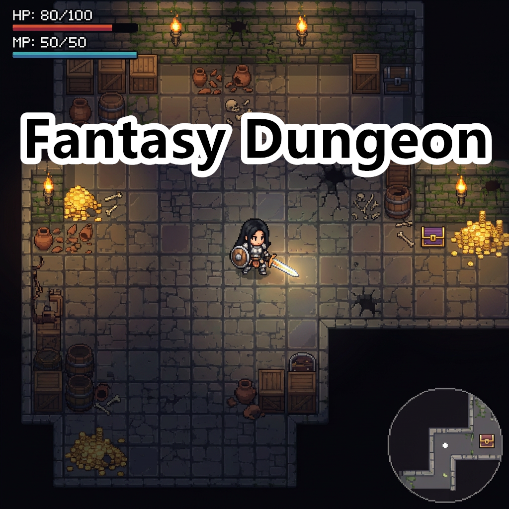 Medieval Fantasy Dungeon & Prison Pixel Art Tileset Pack by Cute SCKR