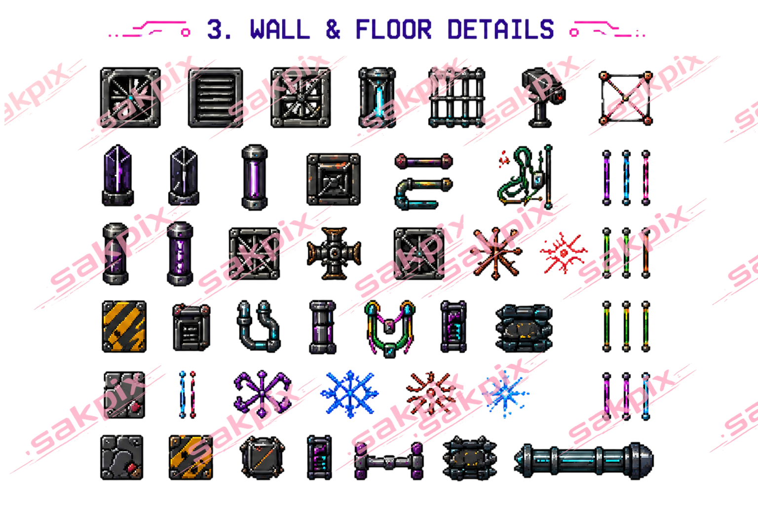 Cyberpunk Pixel Art Asset Pack – 1000+ Modular Top-Down Sci-Fi