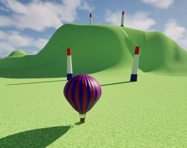Over the top of the hill