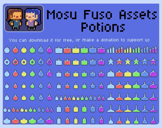 Potion Bottle Pack – 50+ Designs (414 Variations) | 32x32 Pixel Art by ...