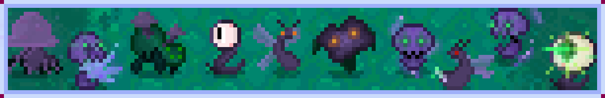 Monster enemies pack - 16x16 2D Pixel Art by pixelShmak