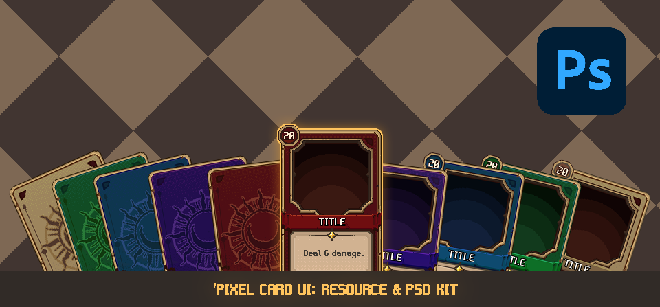 Pixel Card UI: Resource & PSD Kit