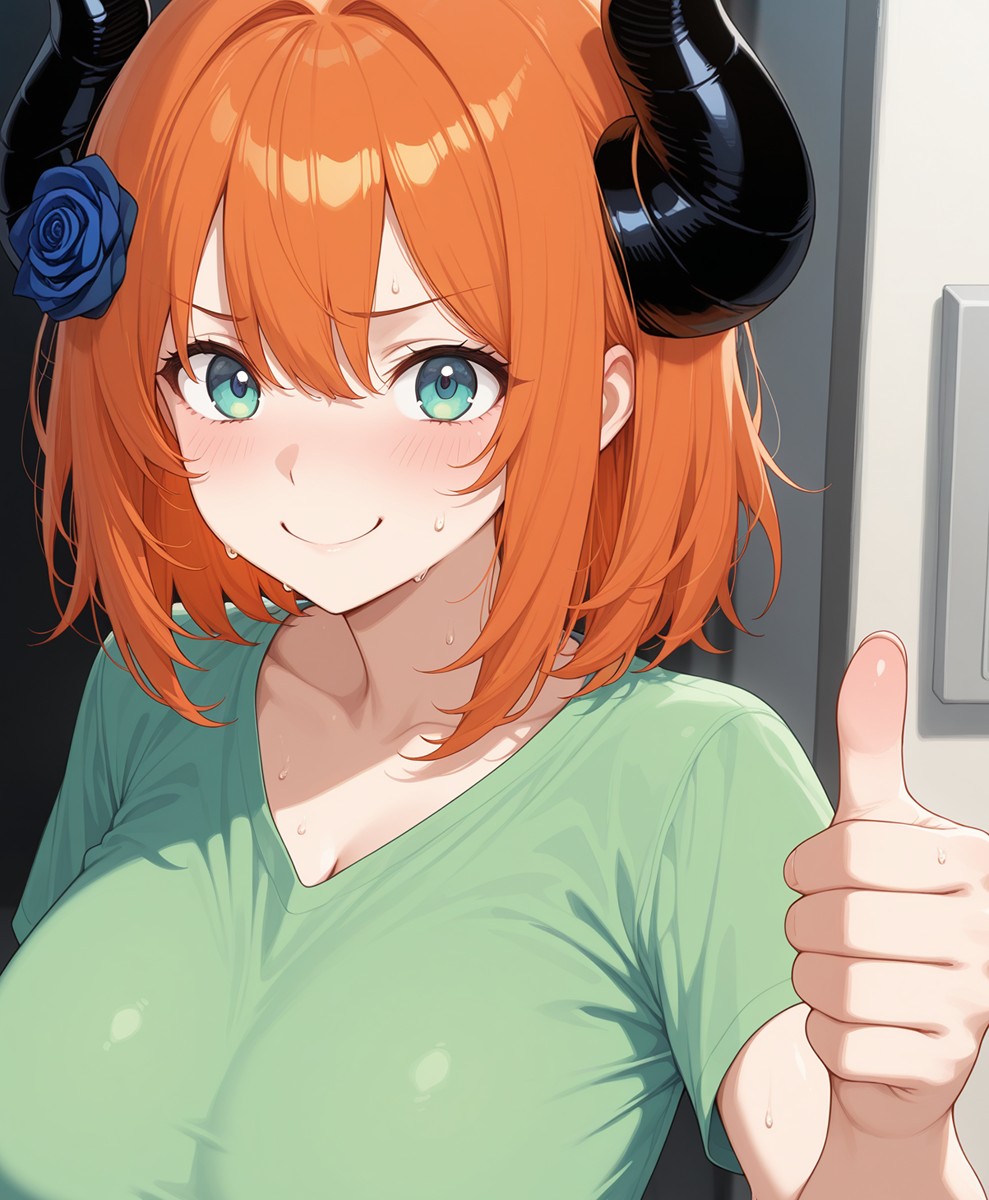 There's no deeper meaning behind her forced smile. I just found her expression funny.
