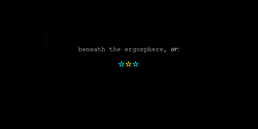 Cover image for beneath the ergosphere, or: