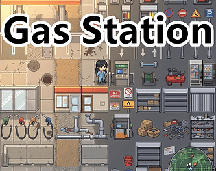 Modern Gas Station Pixel Art Tileset Pack cover art