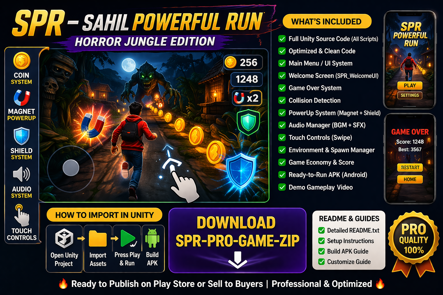 Sahil Powerful Run – Endless Runner Game Unity (Full Source Code + Shop ...