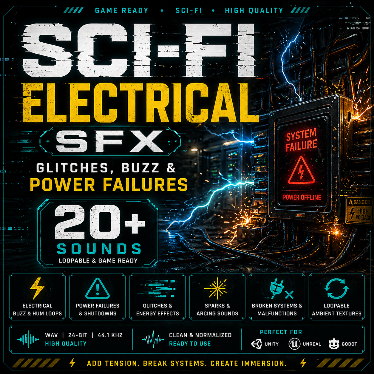 SCI-FI ELECTRICAL SFX – GLITCHES, BUZZ & POWER FAILURES (GAME READY) by ...