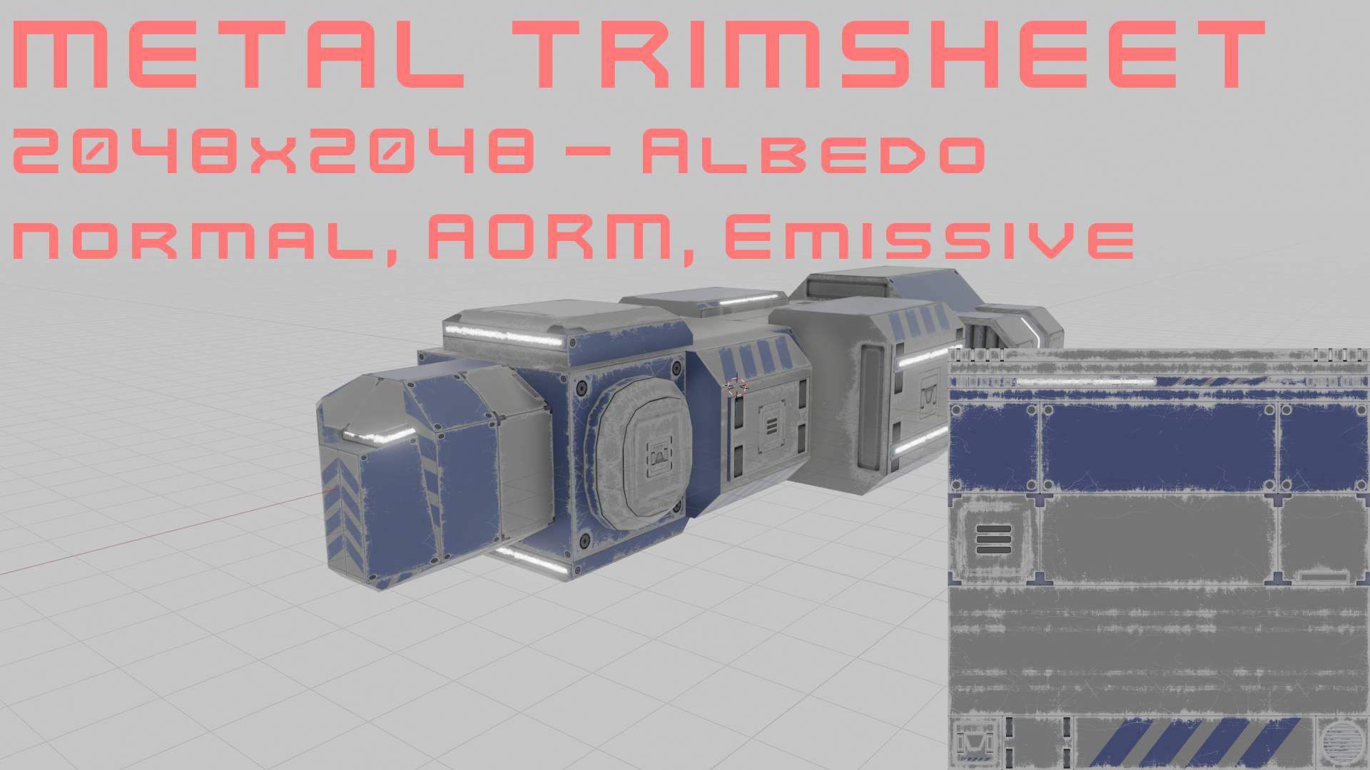 Worn Blue/Grey Trimsheet (Metal) - 2048x2048 by SmoothieGames