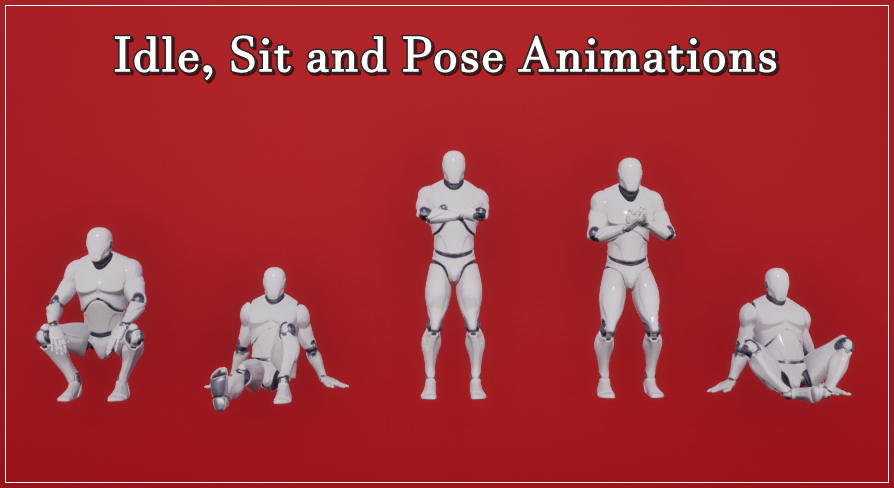 Free UE4 Idle, Sit and Pose Animations