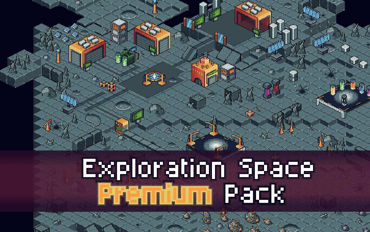 2d Isometric Pixel art Space Pack 32x32