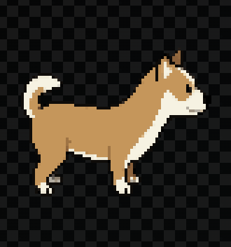 pixel art dog with 7 animations by Shawn.Yao