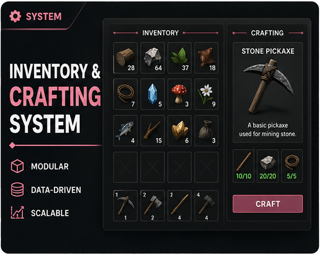 Inventory & Crafting System (Unreal Engine 5) by svemii studios