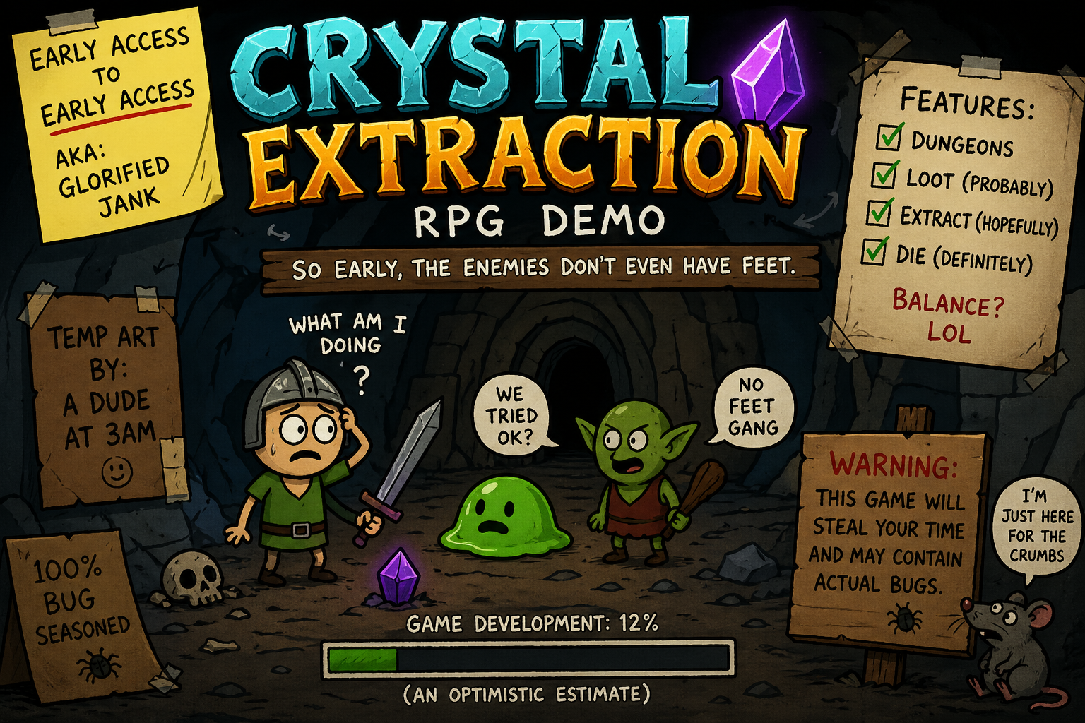 CRYSTAL EXTRACTION RPG (proto v2) by Momo_Minx