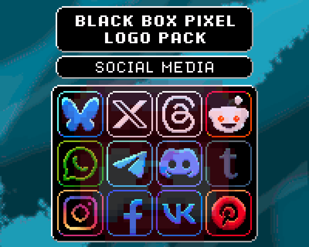 Black Box Pixel Logo Pack: Social Media by Glyde