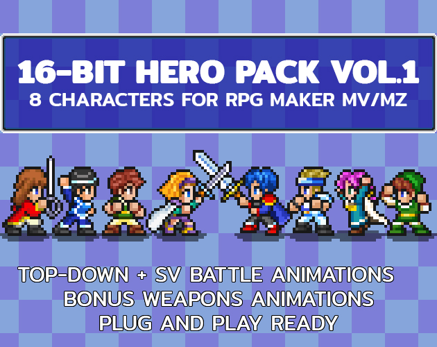 16-Bit Hero Pack Vol.1 by panpan