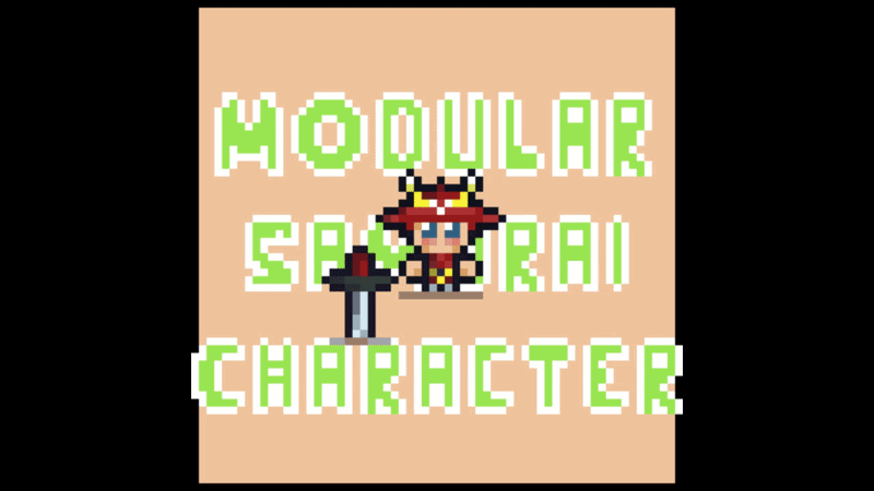 Modular Samurai Characters – Customizable Pixel Art (16x16, Animated ...