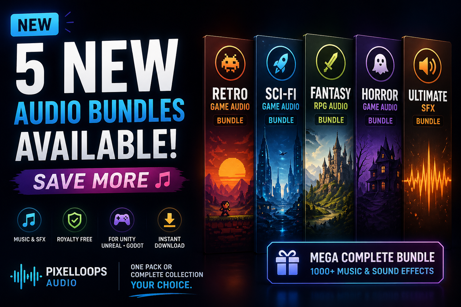 5 New Audio Bundles Available – Save More 🎵 - itch.io