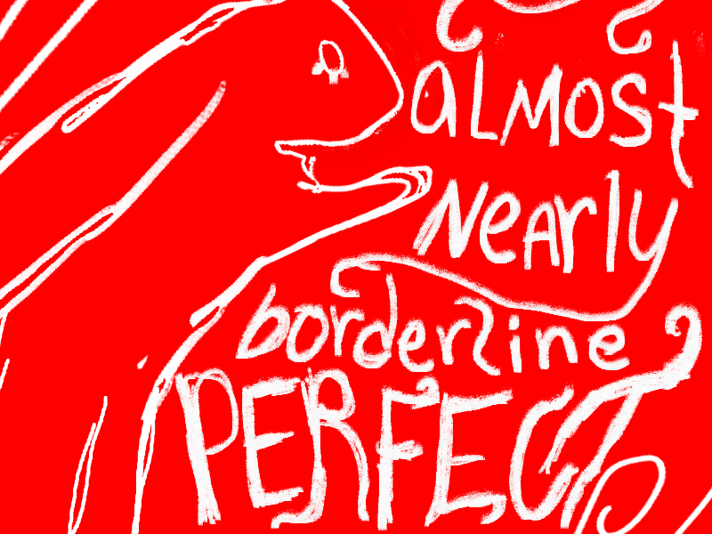 Cover image for almost nearly borderline PERFECT