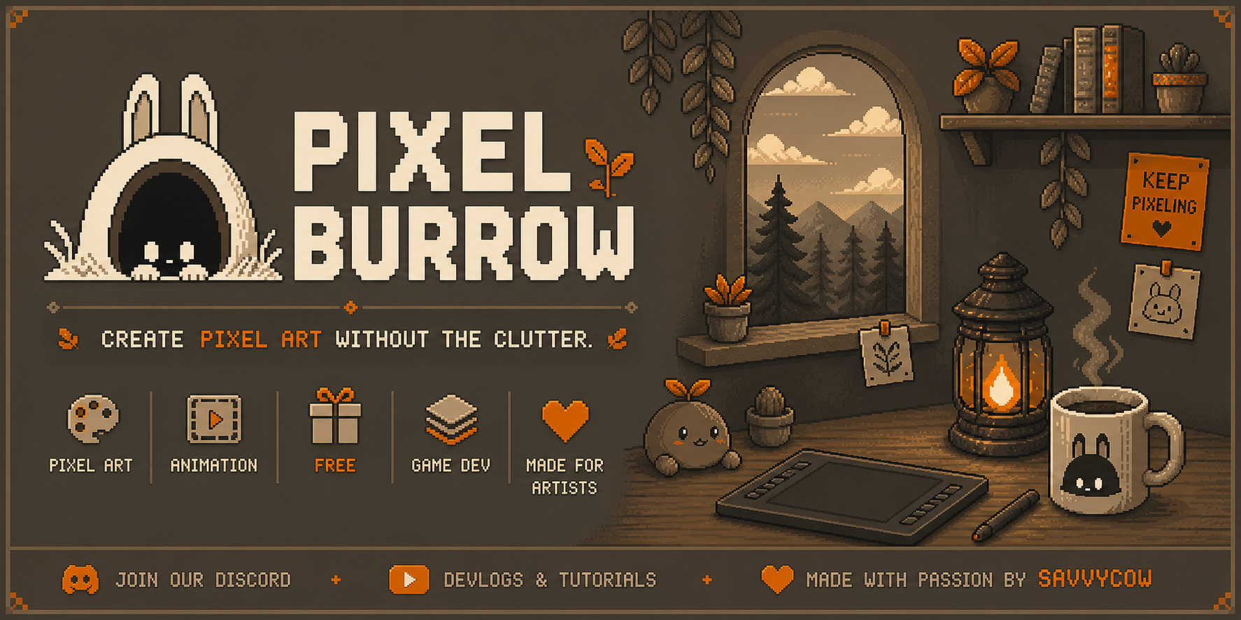 Pixel Burrow - Free Pixel Art Editor Mac & Win (Beta)