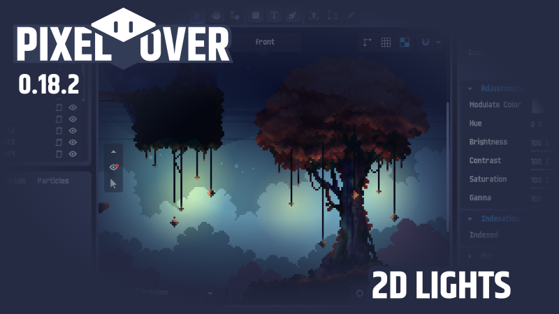 PixelOver 0.18.2 - 2D Lights devlog preview