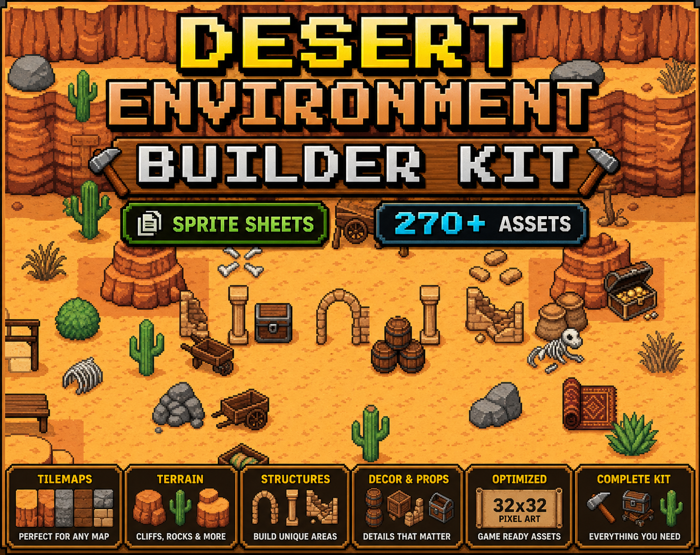Desert Environment Builder Kit – Pixel Art Assets by MutterPixel Studio