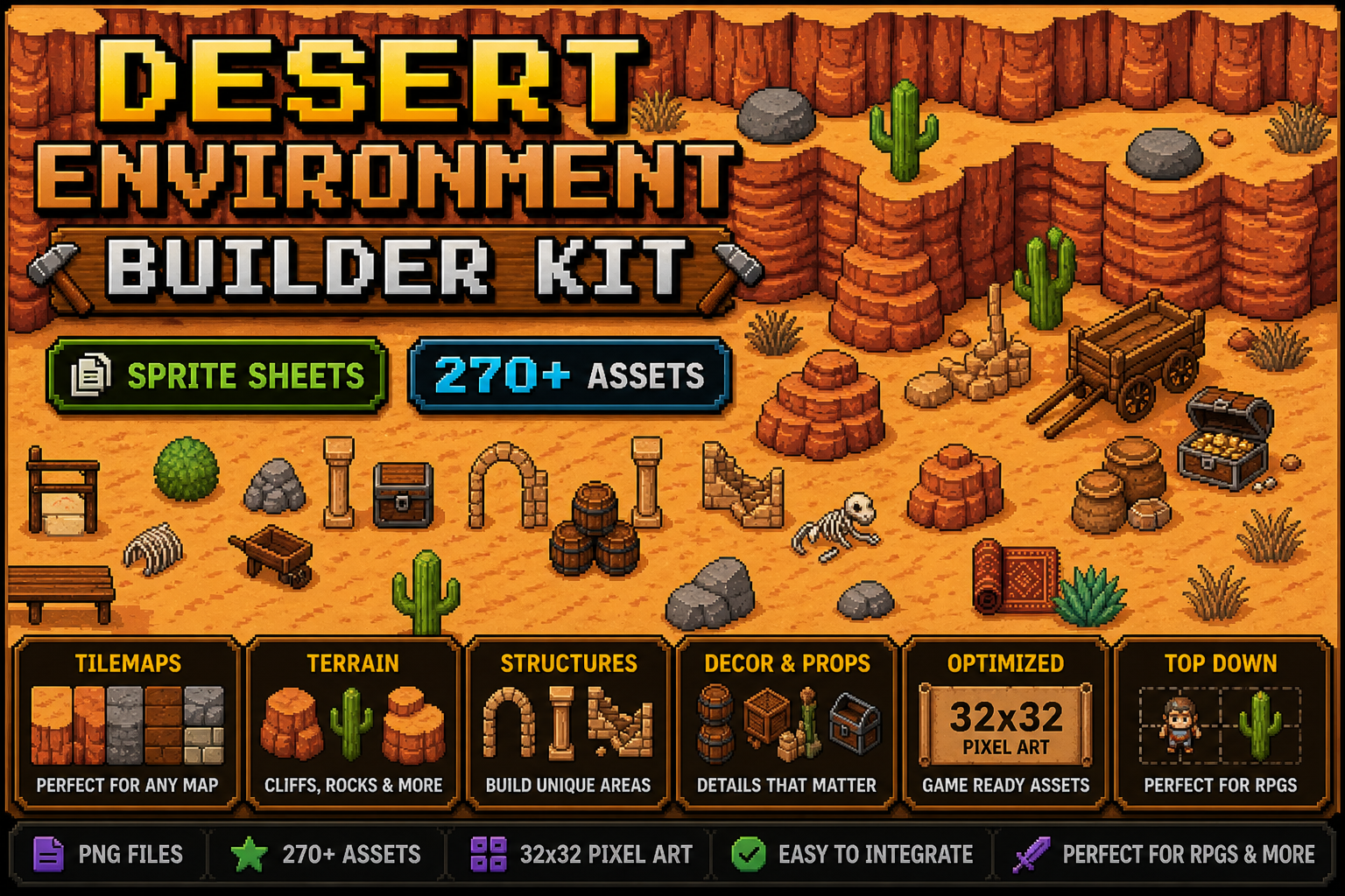 Desert Environment Builder Kit – Pixel Art Assets by MutterPixel Studio