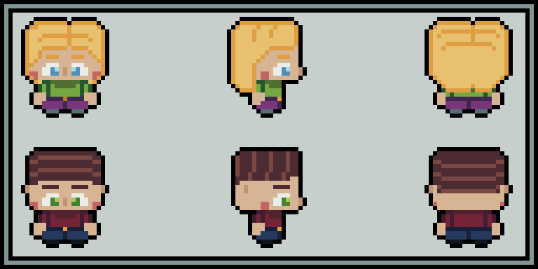 Characters & Animals: 4-directional animations for Idle, Walk, and Hit states, plus various farm animals and spirits.