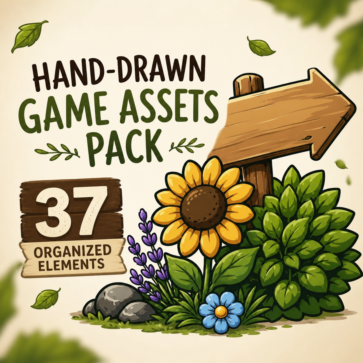 Indie Game Dev Pack – 37 Hand-Drawn Assets (SVG, EPS, PNG + Separate ...