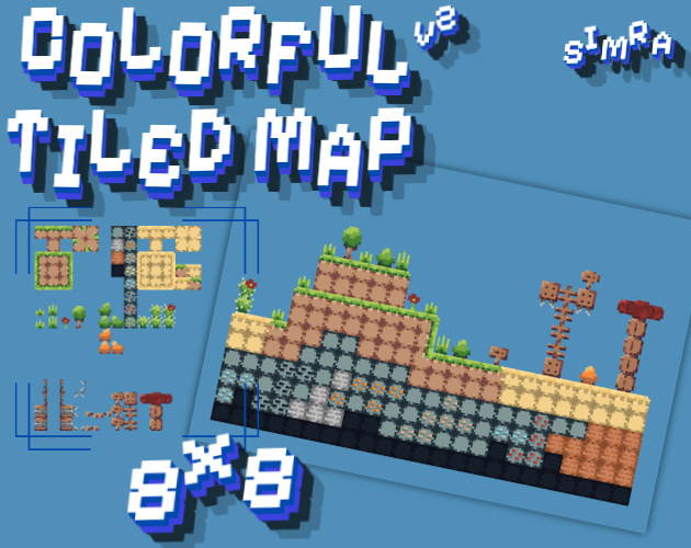 COLORFUL TILEDMAP v2 [8x8][ASSETPACK][94 ITEMS] by SIMRA