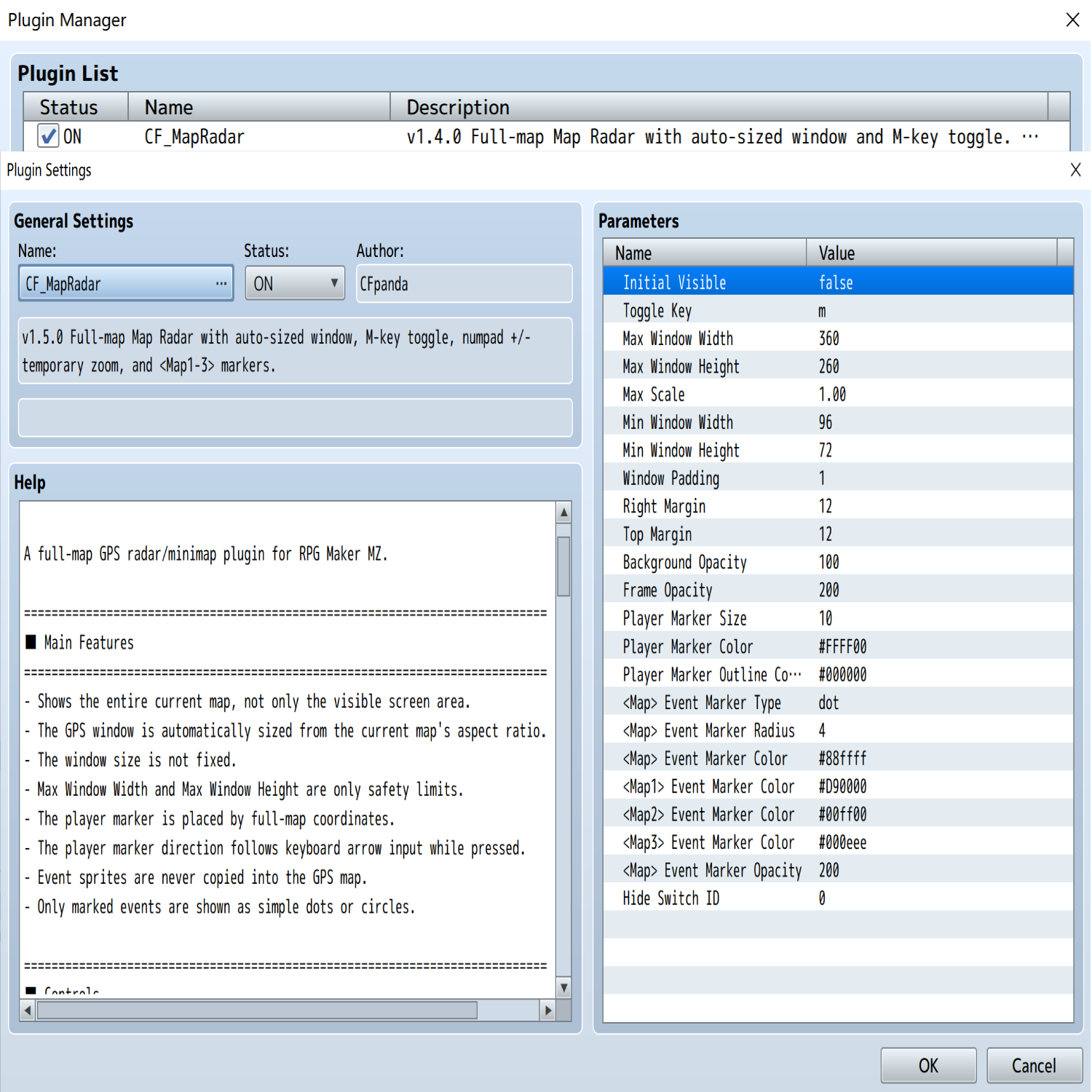 RPG Maker MZ Plugin - Map Radar - Full Map GPS Minimap by CFpandaRPG