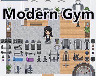 Modern Gym Fitness Center Pixel Art Tileset Pack cover art