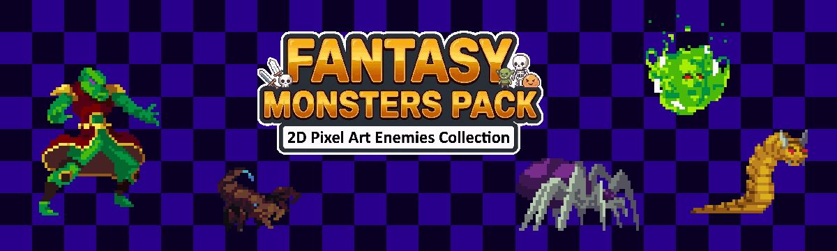 Fantasy Monsters Pack – 2D Pixel Art Enemies Collection by Pozac
