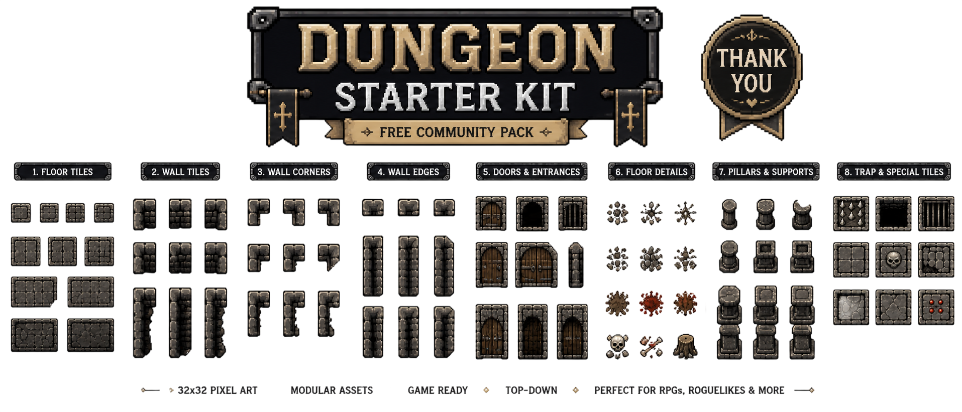 Dungeon Starter Kit — Free Community Pack by SakPix