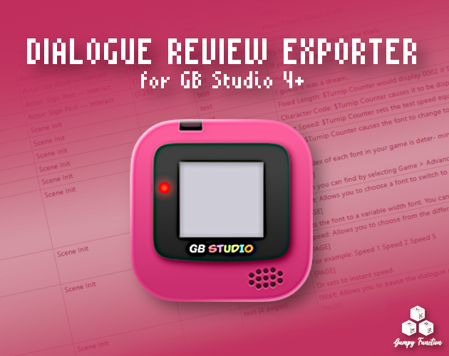 Cover image for GB Studio Dialogue Review Exporter