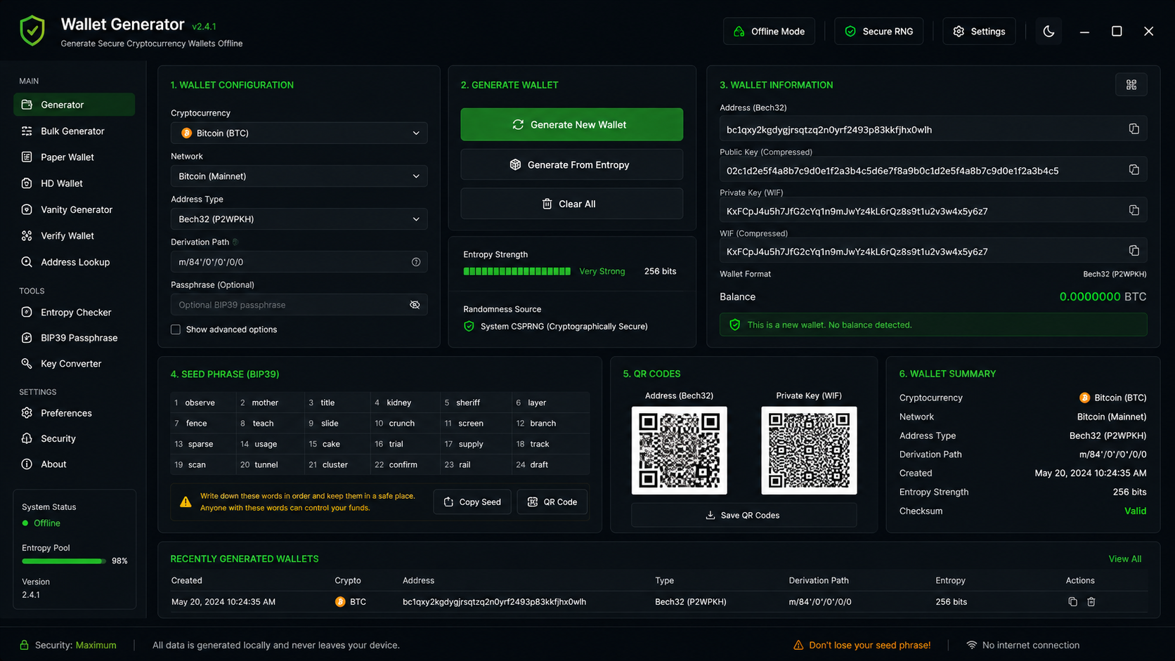 Wallet Generator - Multi-Chain Seed & Keypair Execution Engine (2026 ...