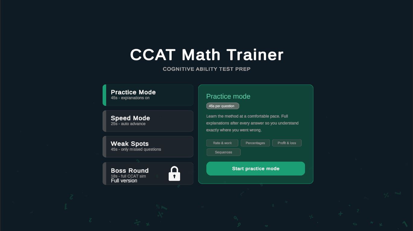 The Dark Theme Update - ccat-math-trainer by JasonGoodwin