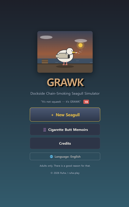 Grawk - Seagull Quit Smoking Simulation