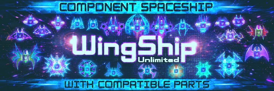 Component Spaceship with Compatible Wings and Parts