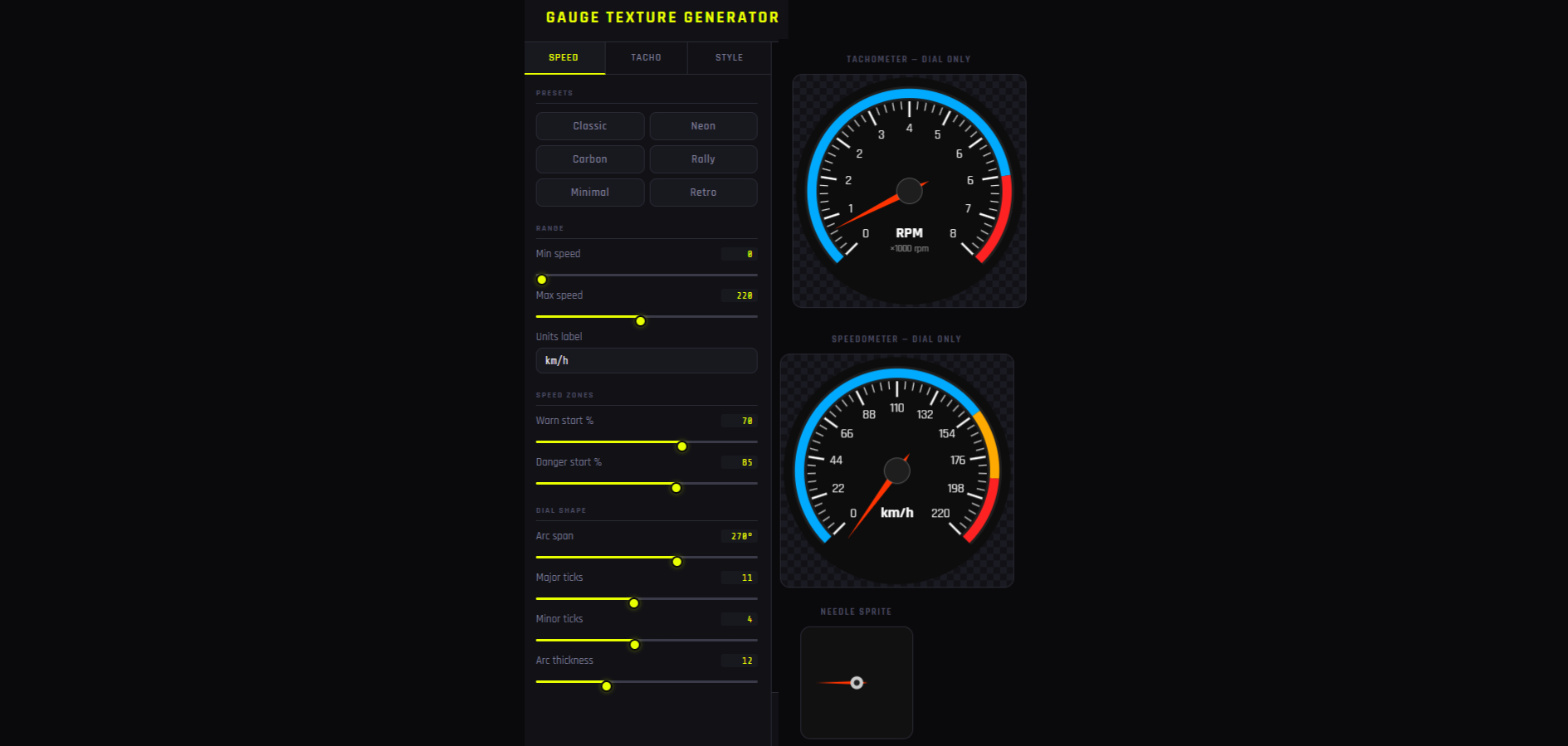 Speedometer And Rpm Texture Speedometer Texture Generator by BostonRiot