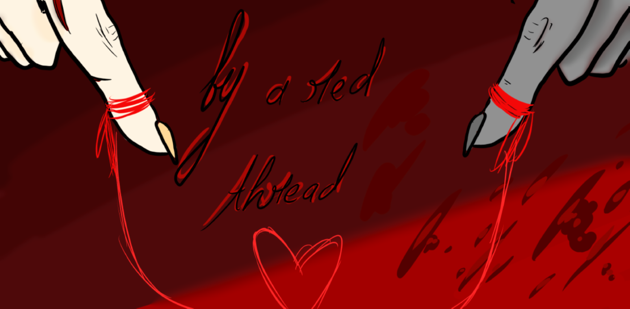 by a red thread