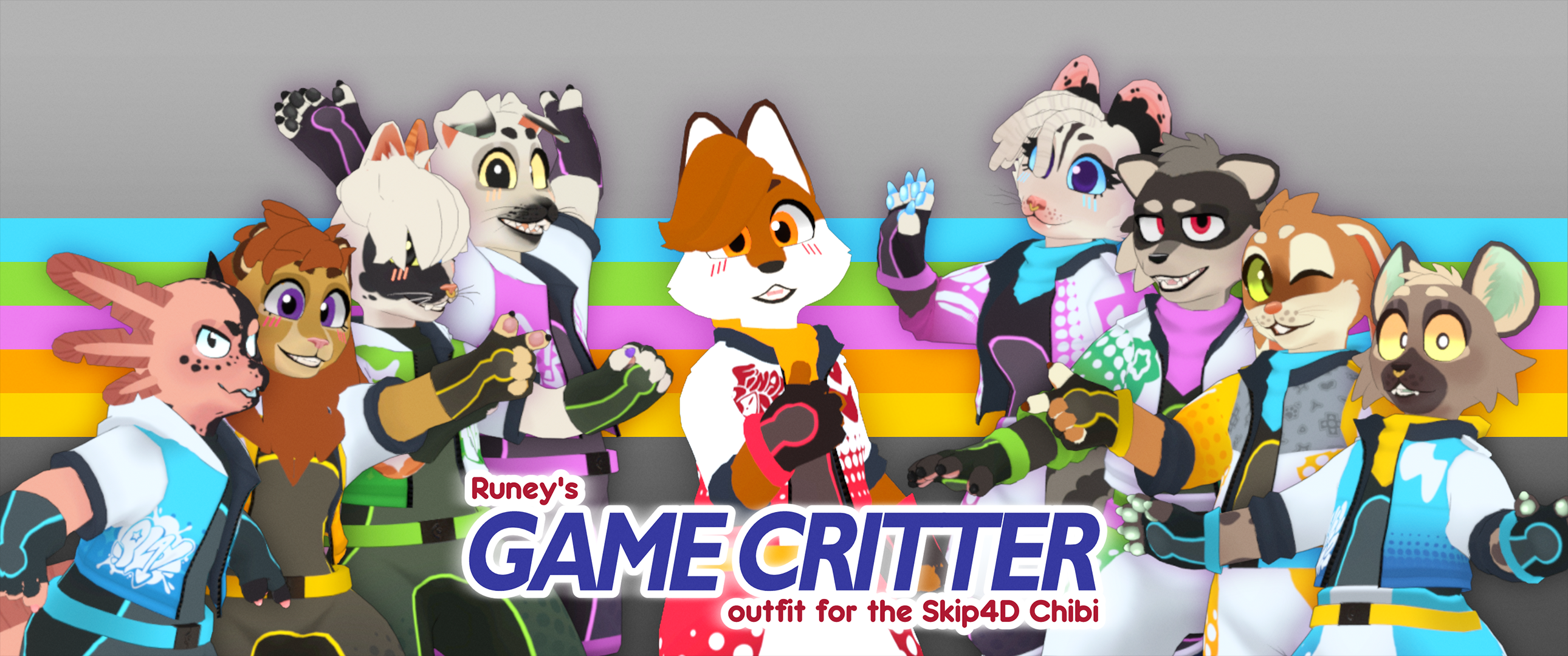 [VRChat] Game Critter Outfits (Skip4D Chibi)
