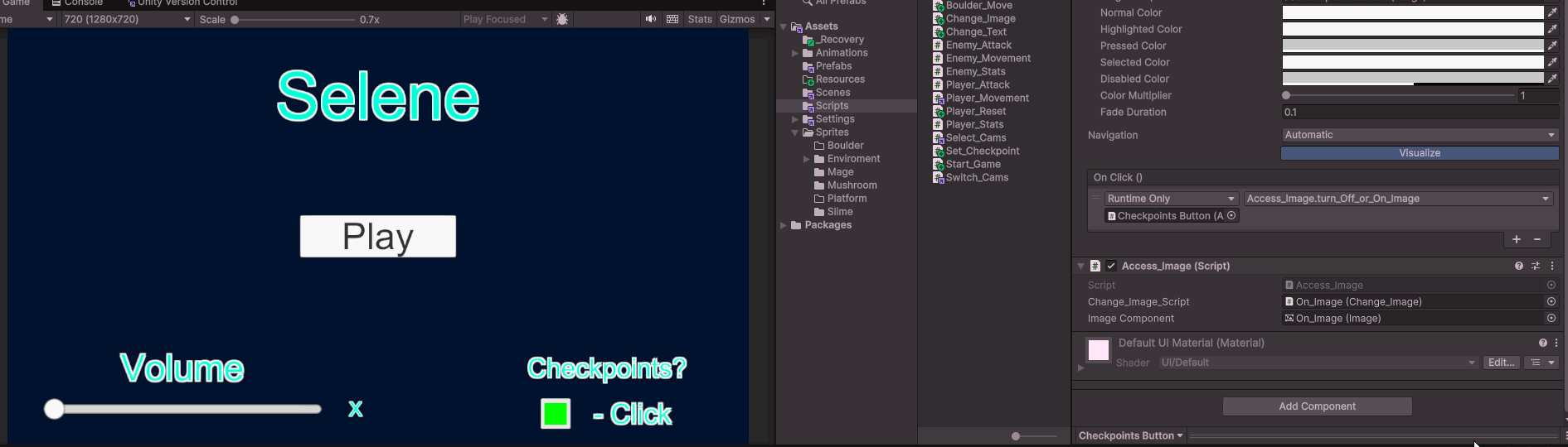 Week 2 - UI and Boulder! - Selene by Potato Software