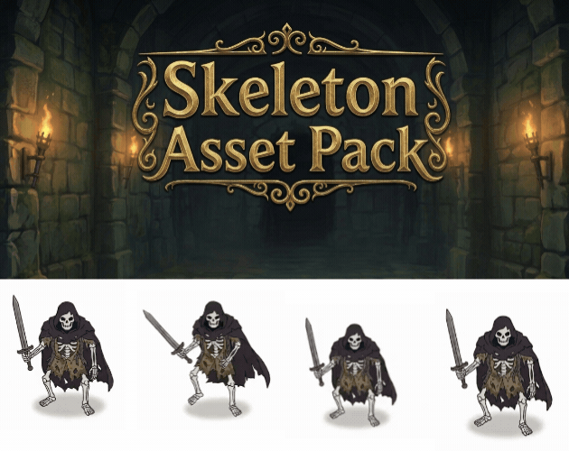 Skeleton Soldier - 2D Animated Pixel Art Sprite Pack