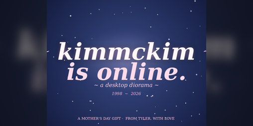 Cover image for kimmckim is online.