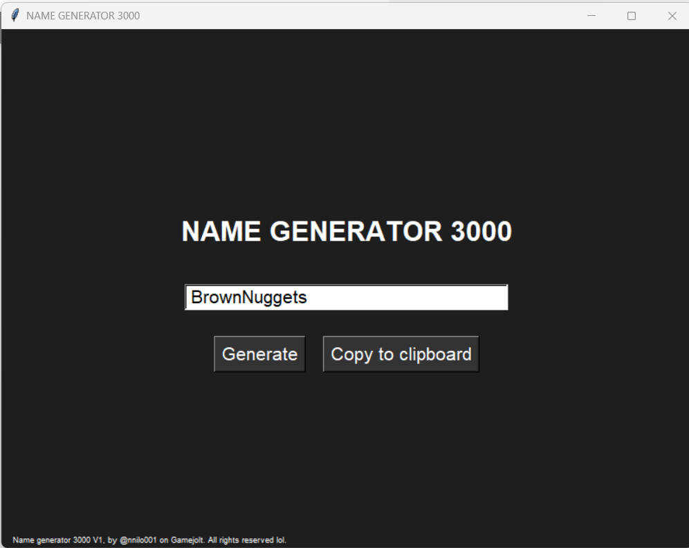 NAME GENORATOR 3000